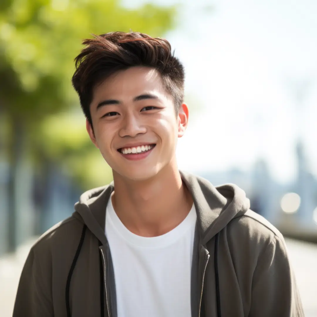 Man standing smiling with trees in the background
